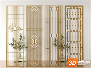 Folding screen Skp Files 